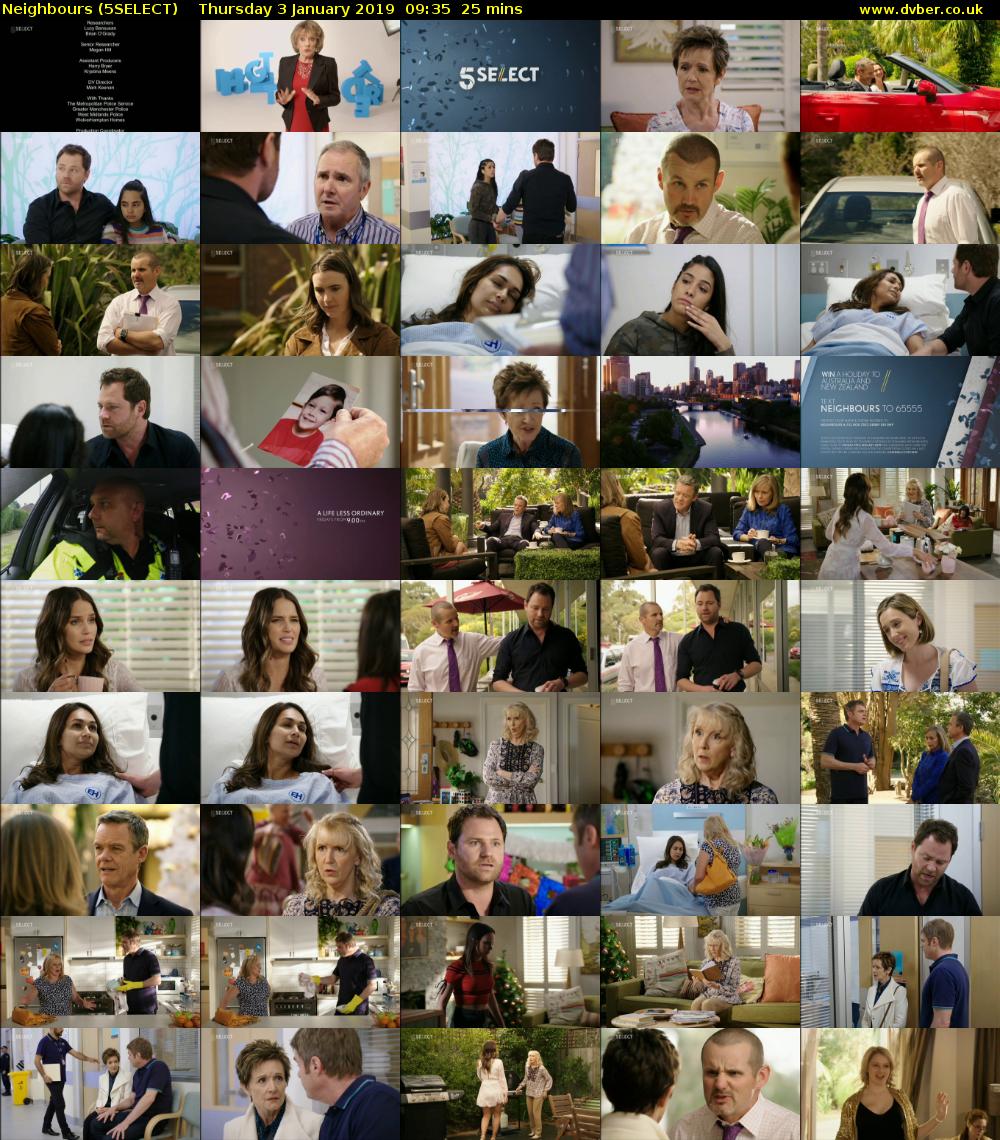 Neighbours (5SELECT) Thursday 3 January 2019 09:35 - 10:00