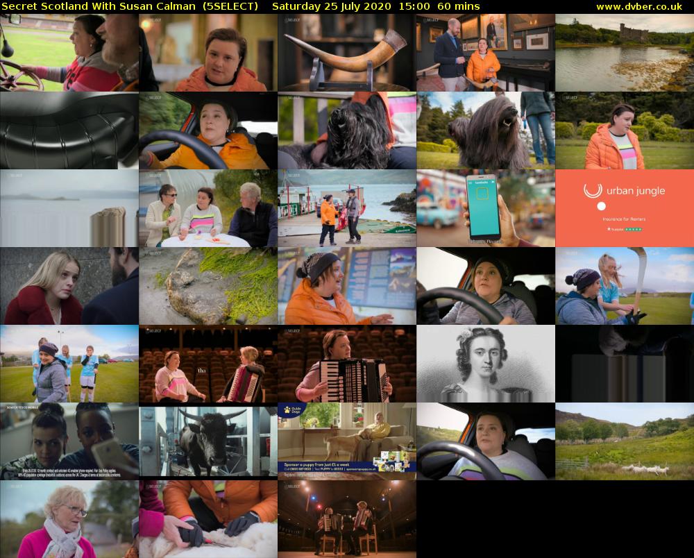 Secret Scotland With Susan Calman  (5SELECT) Saturday 25 July 2020 15:00 - 16:00