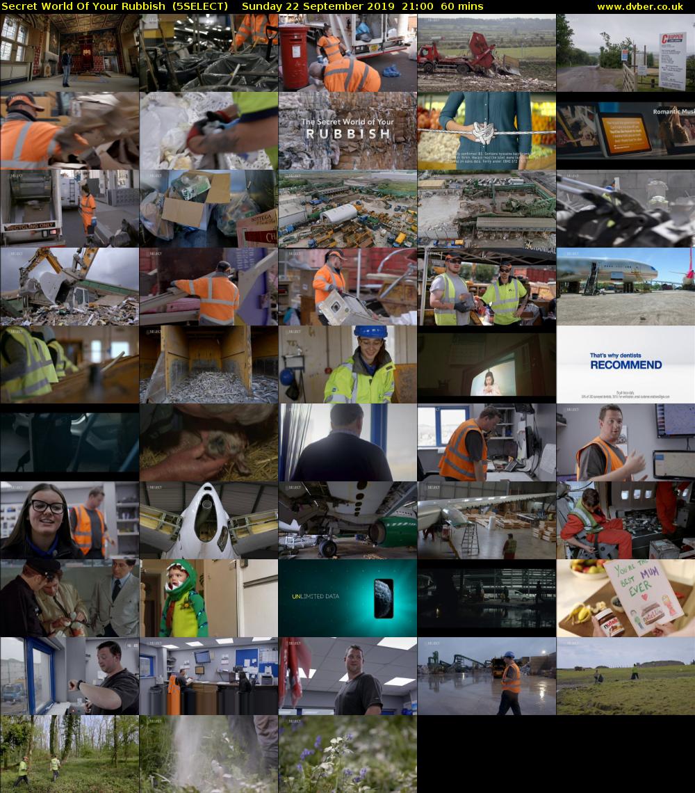 Secret World Of Your Rubbish  (5SELECT) Sunday 22 September 2019 21:00 - 22:00