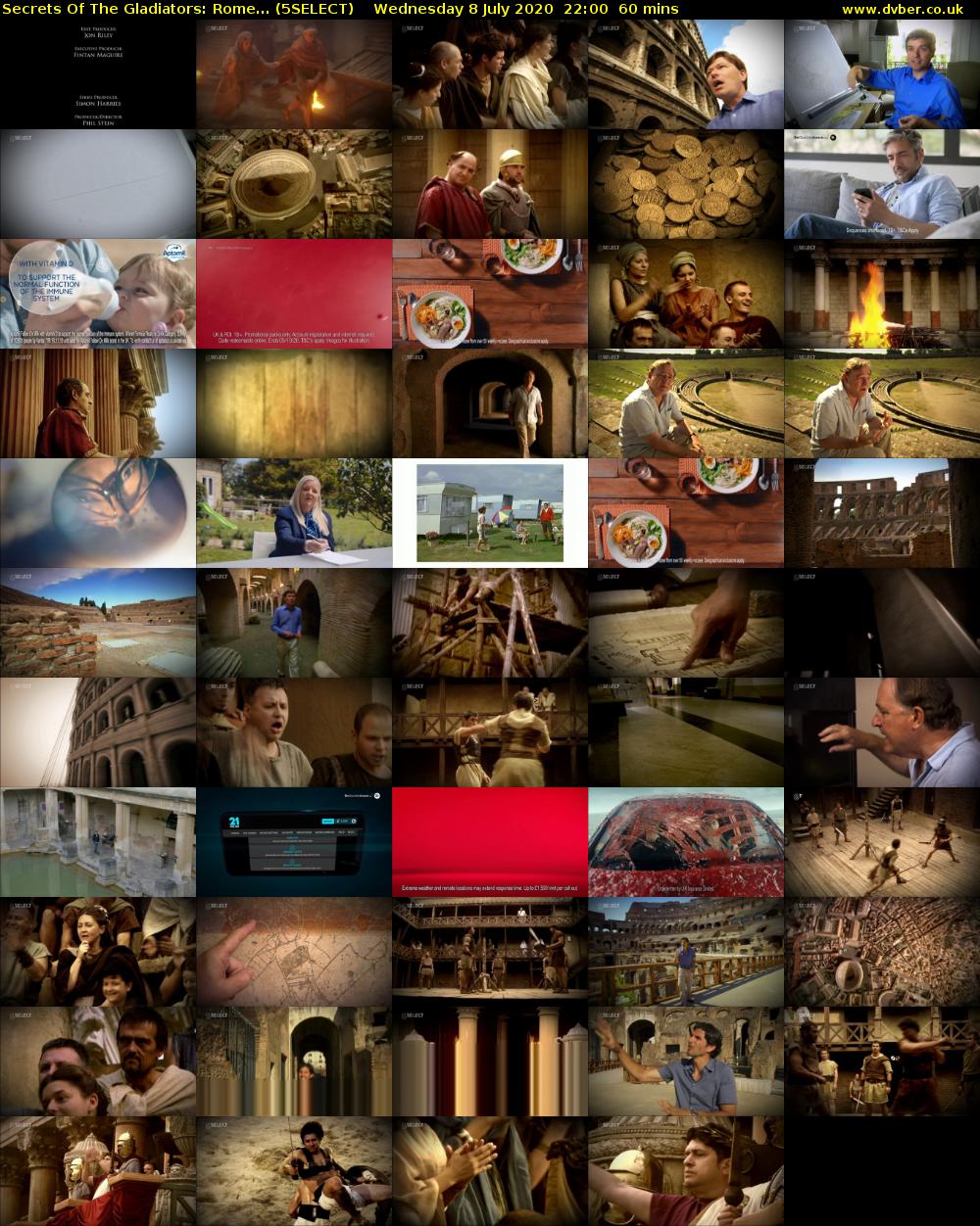 Secrets Of The Gladiators: Rome... (5SELECT) Wednesday 8 July 2020 22:00 - 23:00