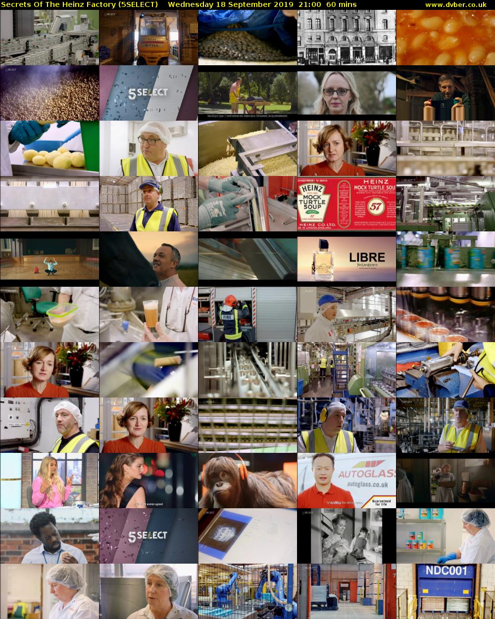 Secrets Of The Heinz Factory (5SELECT) Wednesday 18 September 2019 21:00 - 22:00