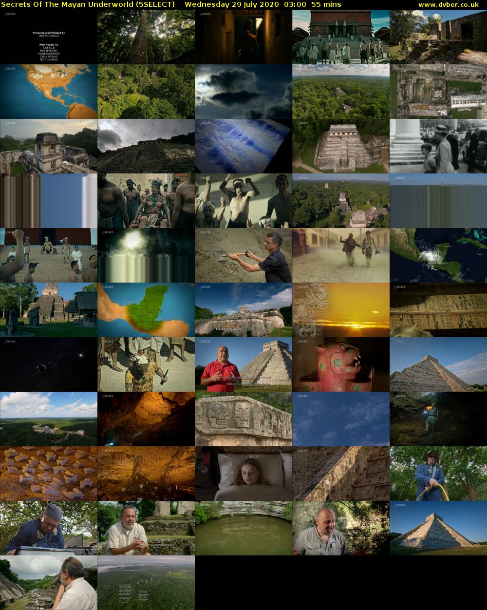 Secrets Of The Mayan Underworld (5SELECT) Wednesday 29 July 2020 03:00 - 03:55