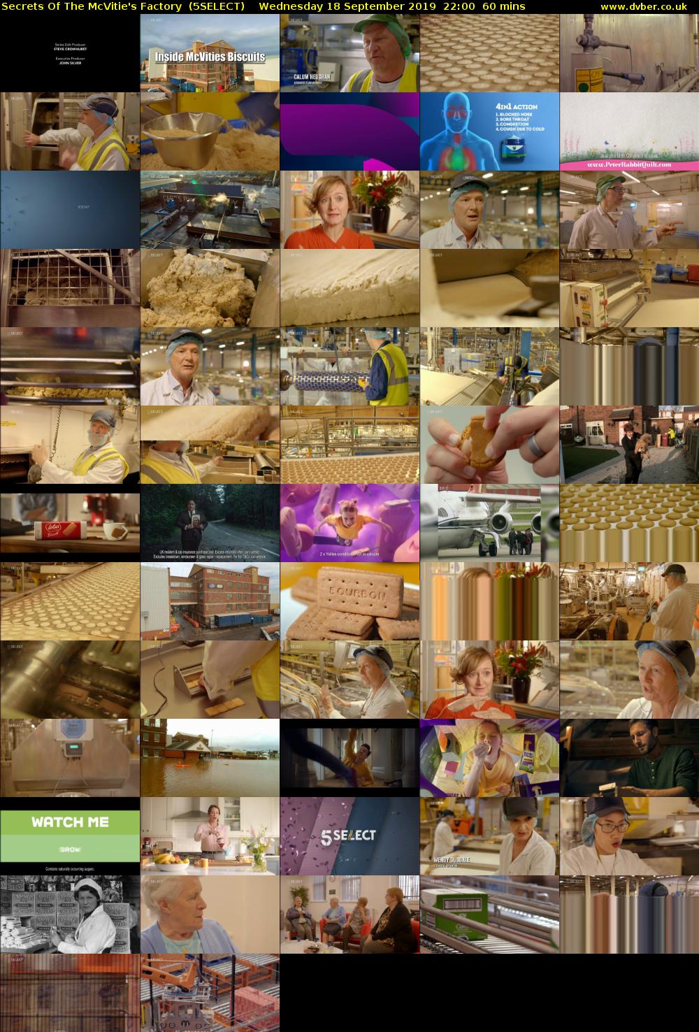 Secrets Of The McVitie's Factory  (5SELECT) Wednesday 18 September 2019 22:00 - 23:00