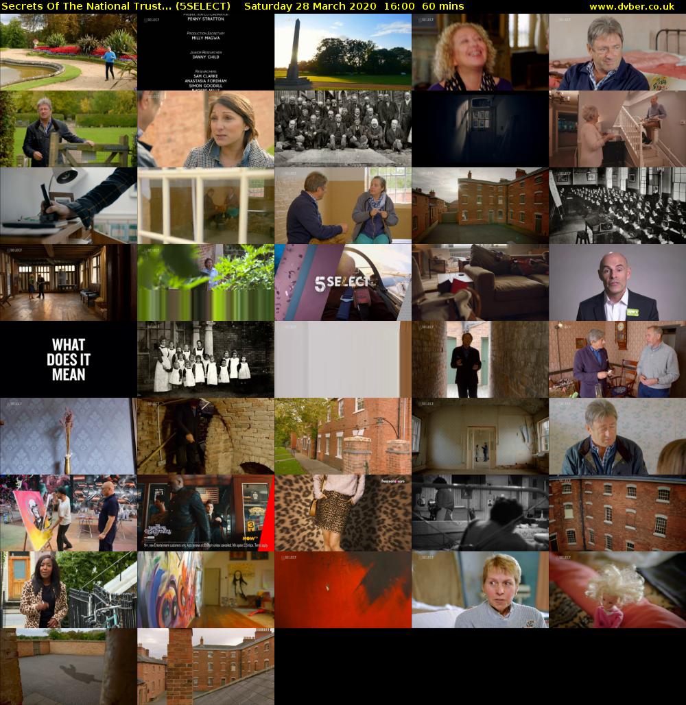 Secrets Of The National Trust... (5SELECT) Saturday 28 March 2020 16:00 - 17:00