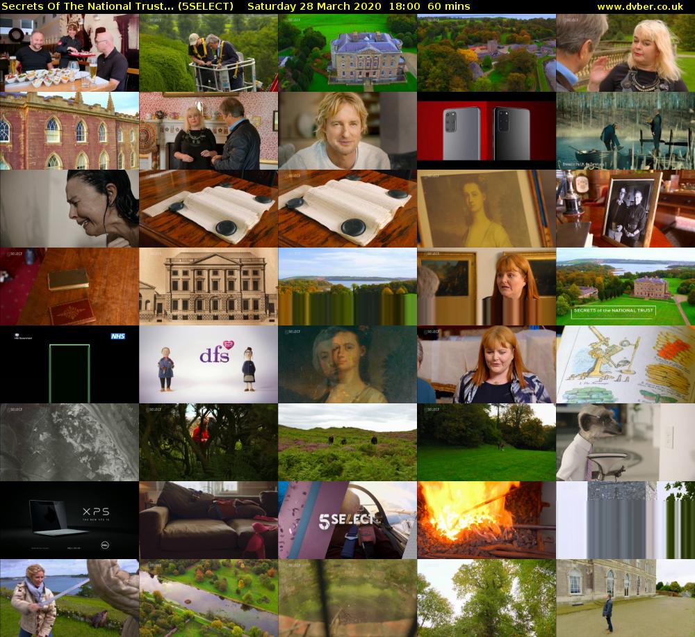 Secrets Of The National Trust... (5SELECT) Saturday 28 March 2020 18:00 - 19:00