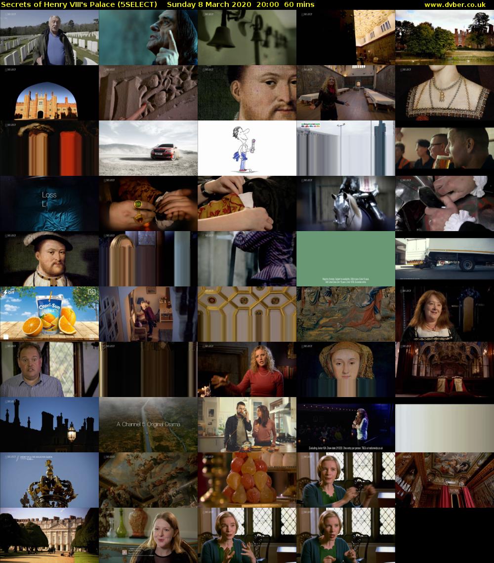 Secrets of Henry VIII's Palace (5SELECT) Sunday 8 March 2020 20:00 - 21:00