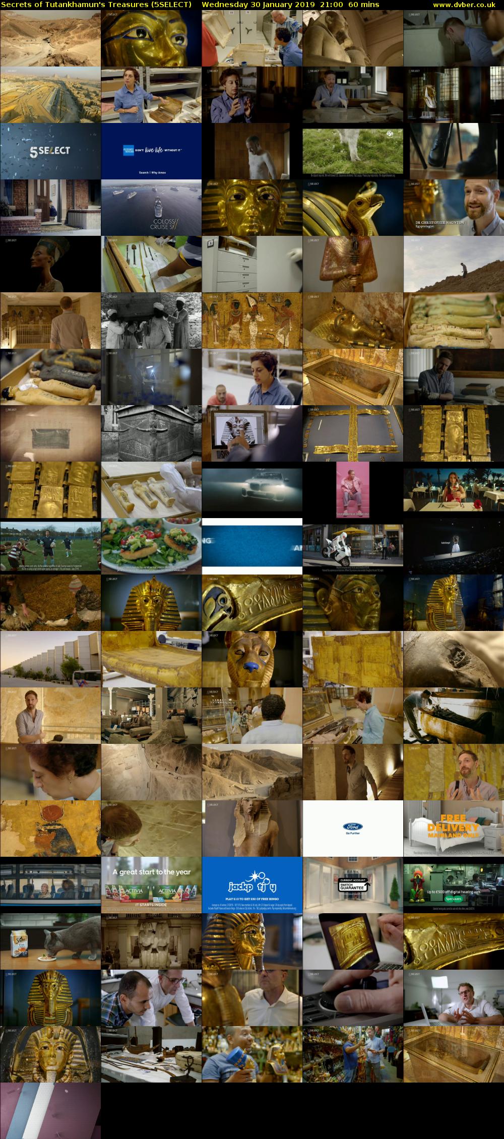 Secrets of Tutankhamun's Treasures (5SELECT) Wednesday 30 January 2019 21:00 - 22:00