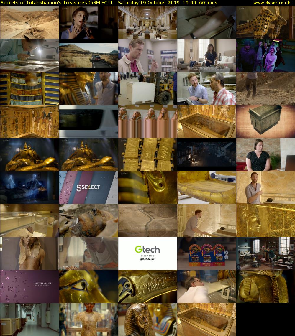 Secrets of Tutankhamun's Treasures (5SELECT) Saturday 19 October 2019 19:00 - 20:00