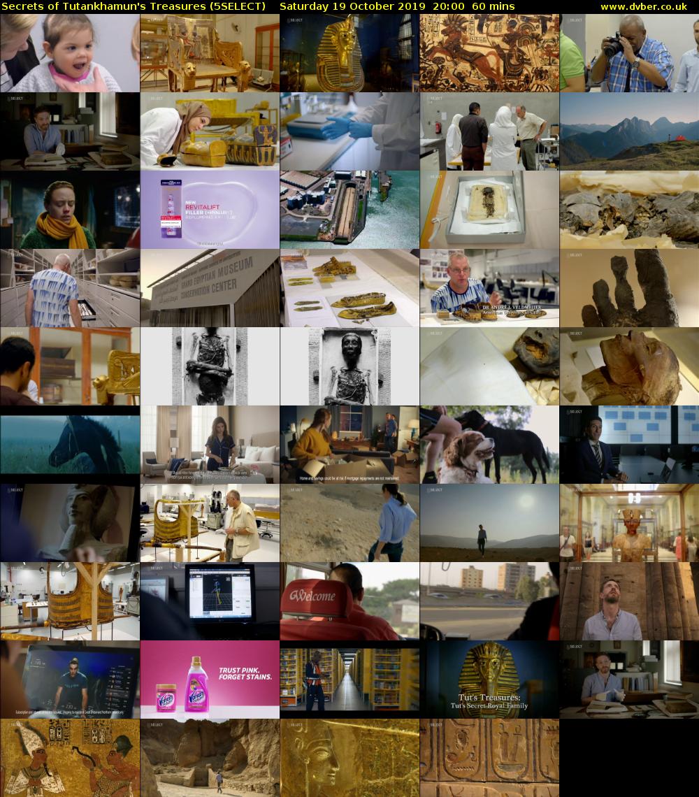Secrets of Tutankhamun's Treasures (5SELECT) Saturday 19 October 2019 20:00 - 21:00