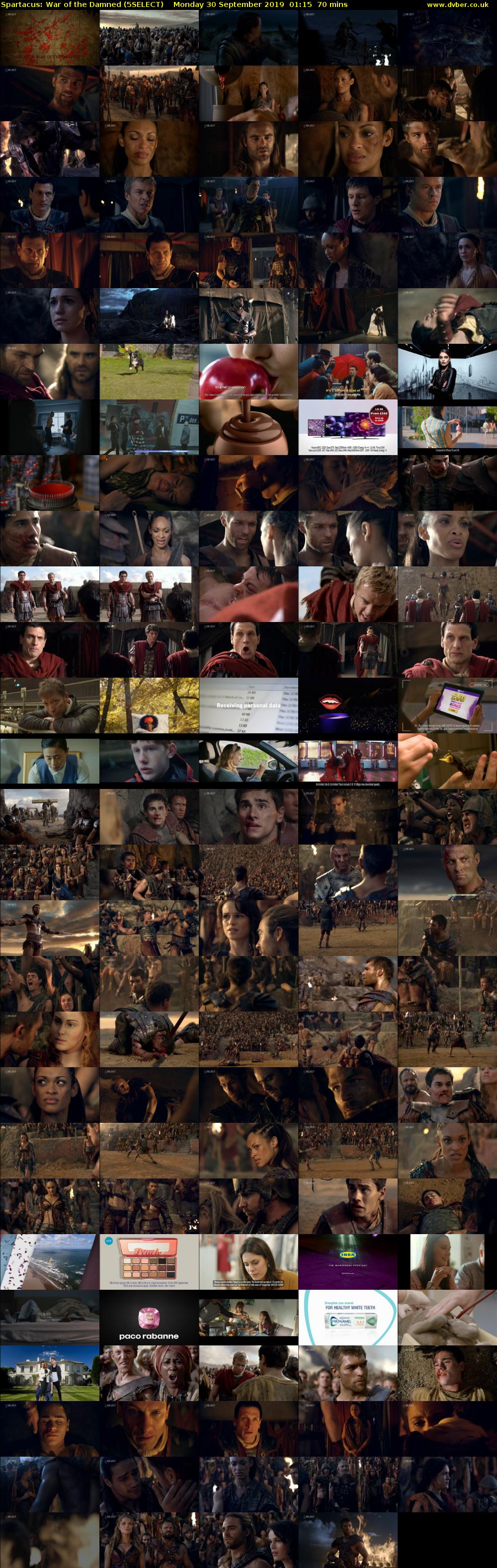 Spartacus: War of the Damned (5SELECT) Monday 30 September 2019 01:15 - 02:25