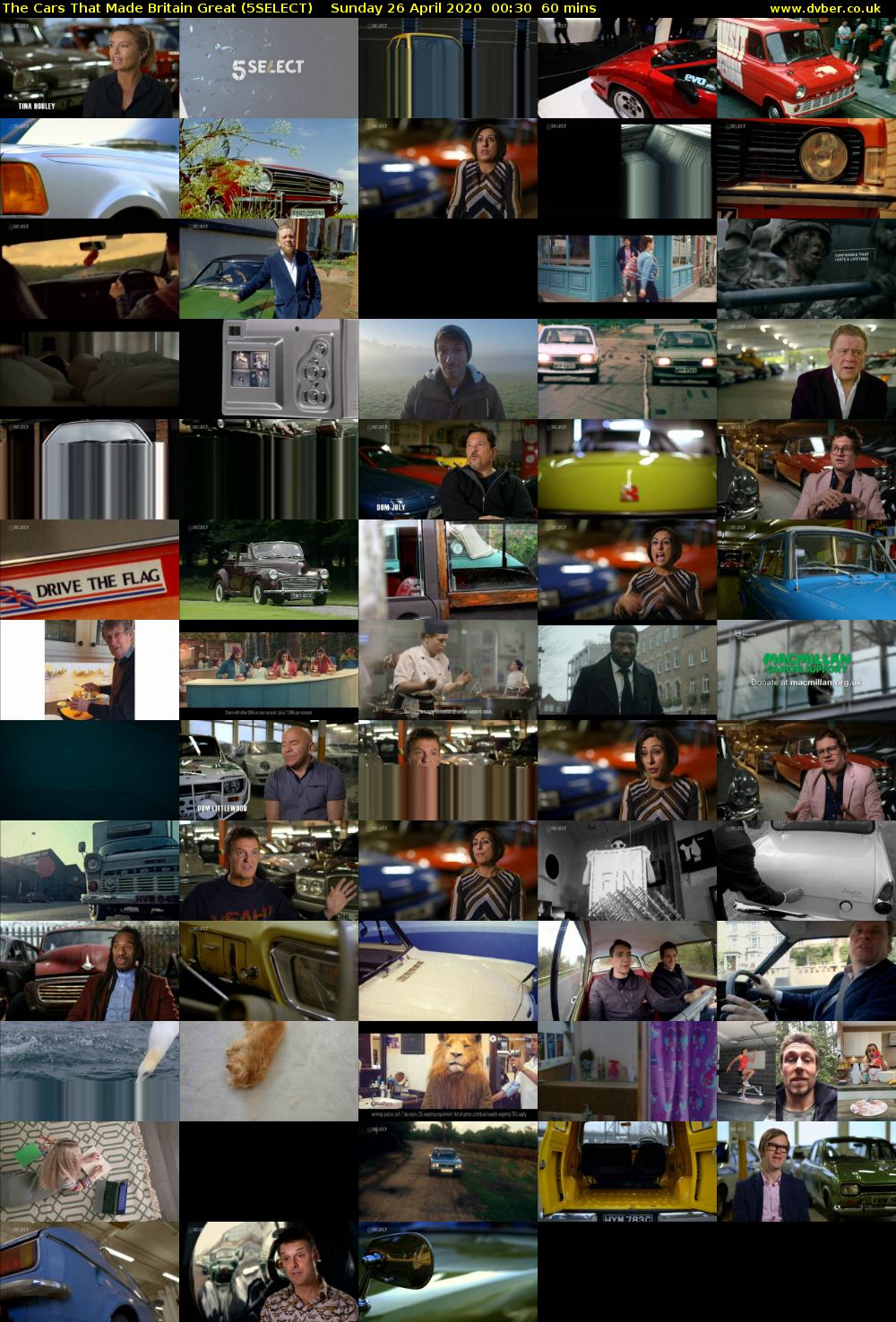 The Cars That Made Britain Great (5SELECT) Sunday 26 April 2020 00:30 - 01:30