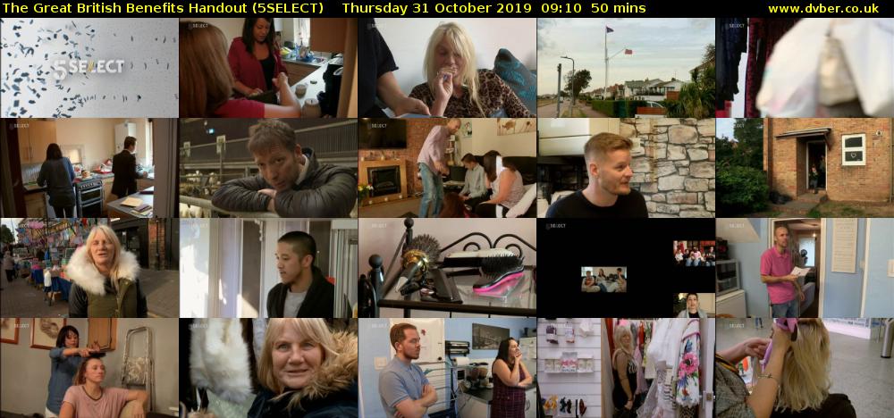 The Great British Benefits Handout (5SELECT) Thursday 31 October 2019 09:10 - 10:00