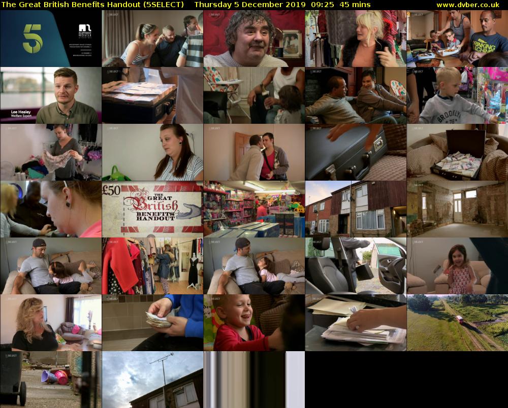 The Great British Benefits Handout (5SELECT) Thursday 5 December 2019 09:25 - 10:10