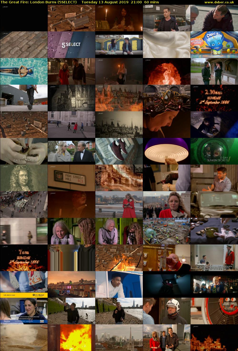The Great Fire: London Burns (5SELECT) Tuesday 13 August 2019 21:00 - 22:00