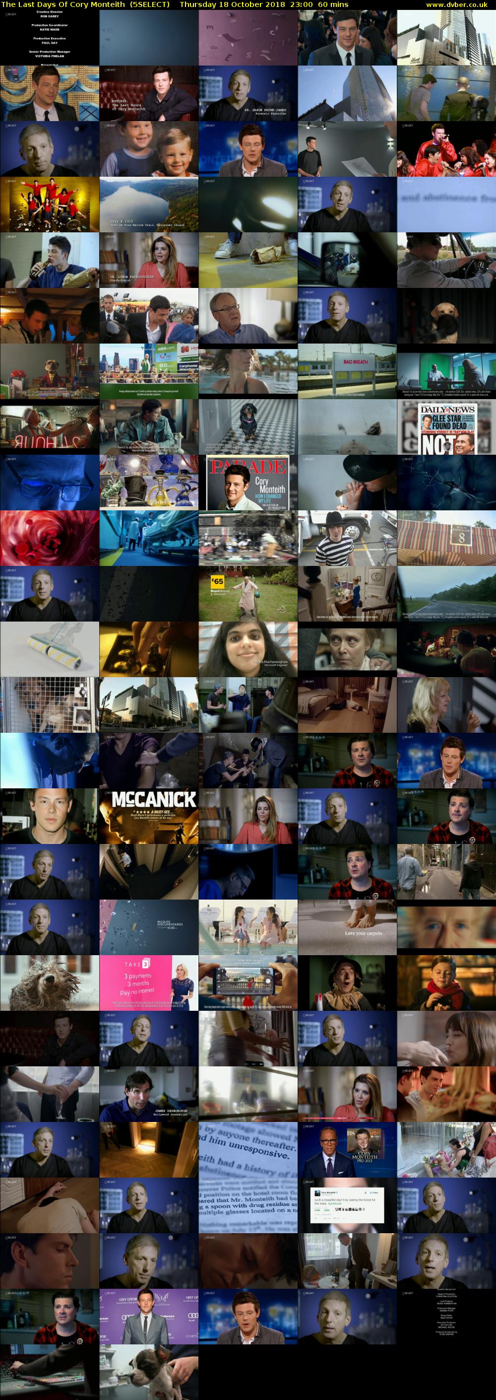 The Last Days Of Cory Monteith  (5SELECT) Thursday 18 October 2018 23:00 - 00:00
