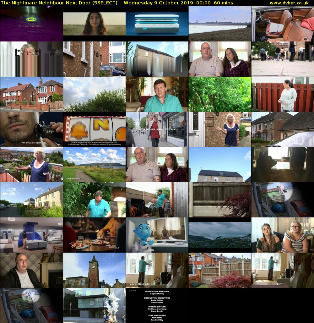 The Nightmare Neighbour Next Door (5SELECT) Wednesday 9 October 2019 00:00 - 01:00