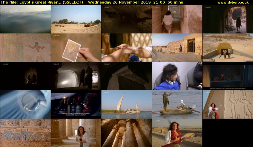 The Nile: Egypt's Great River... (5SELECT) Wednesday 20 November 2019 21:00 - 22:00