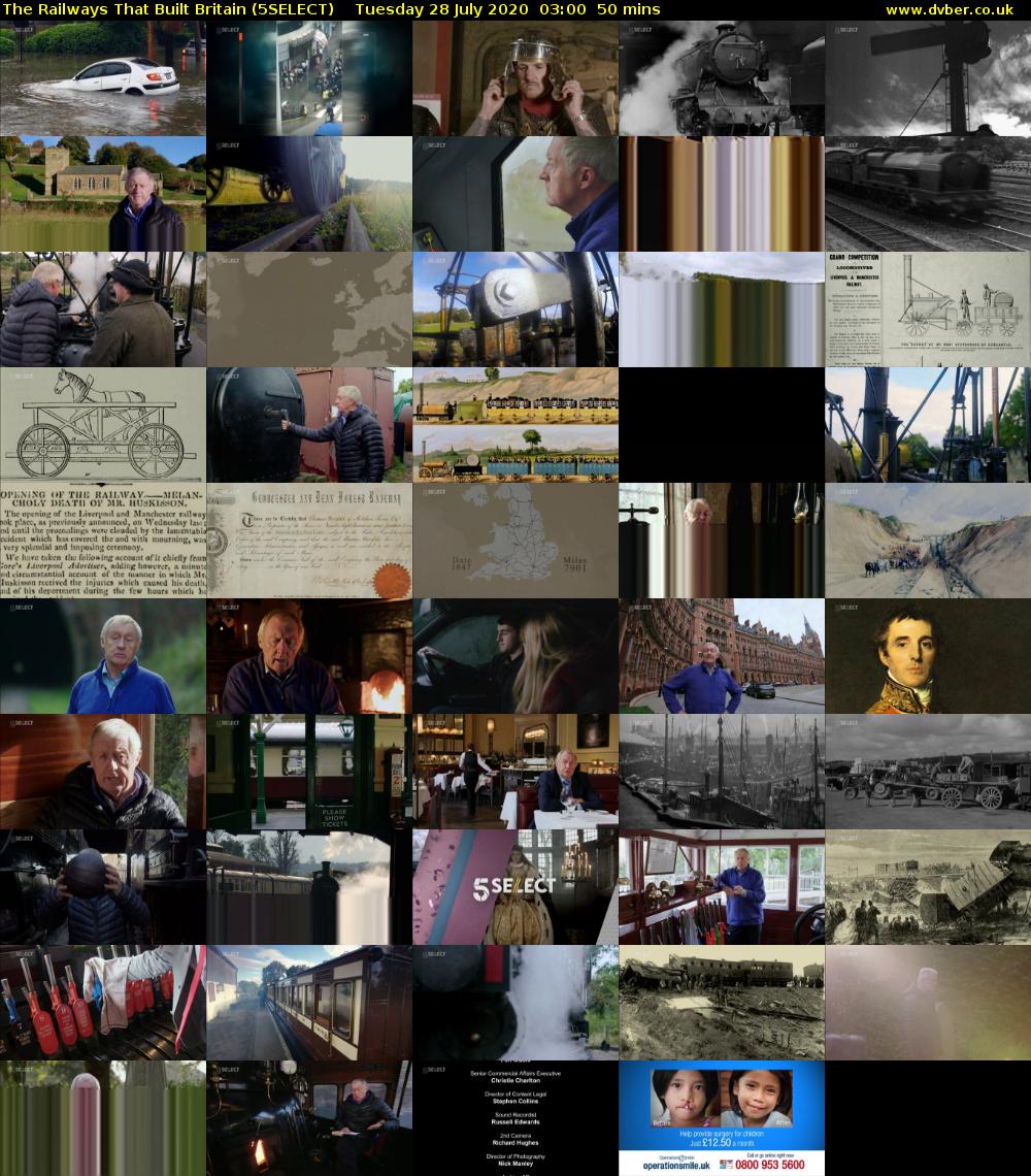 The Railways That Built Britain (5SELECT) Tuesday 28 July 2020 03:00 - 03:50