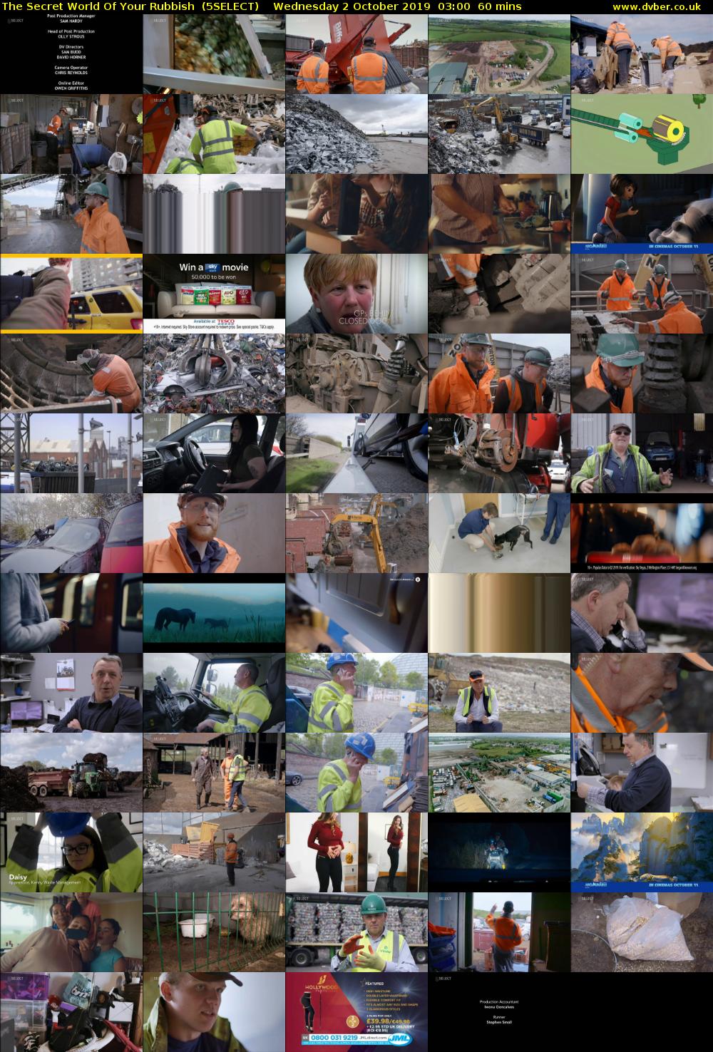 The Secret World Of Your Rubbish  (5SELECT) Wednesday 2 October 2019 03:00 - 04:00