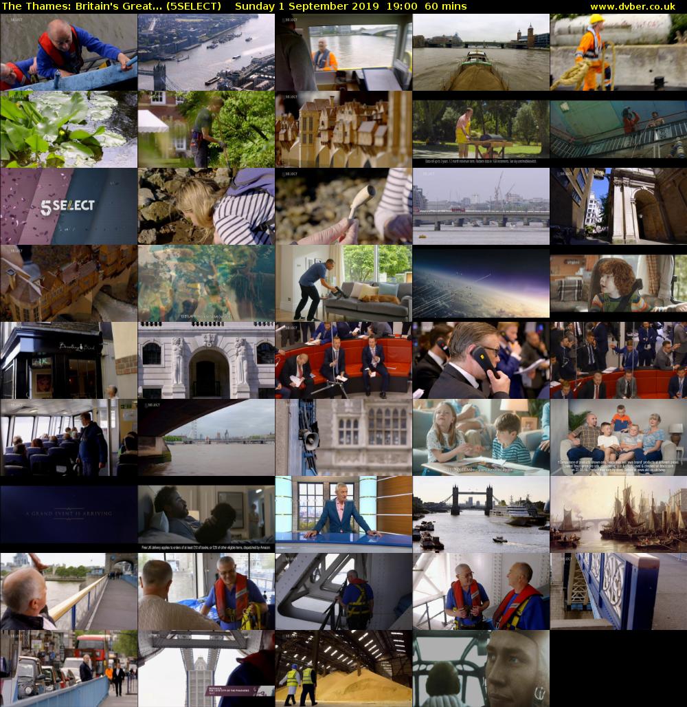 The Thames: Britain's Great... (5SELECT) Sunday 1 September 2019 19:00 - 20:00