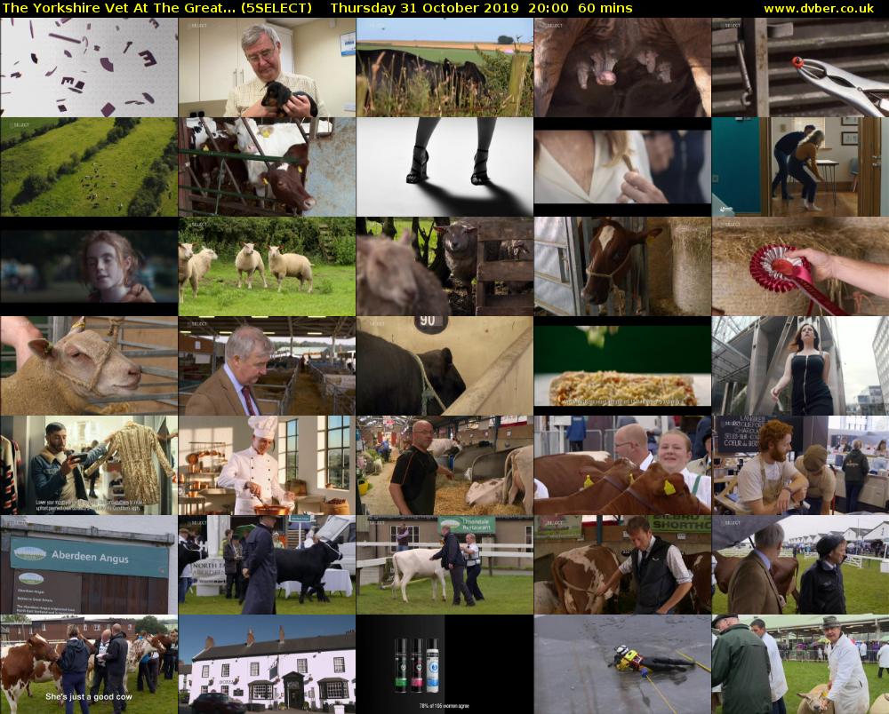 The Yorkshire Vet At The Great... (5SELECT) Thursday 31 October 2019 20:00 - 21:00