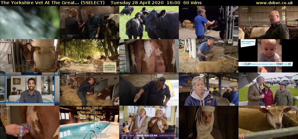 The Yorkshire Vet At The Great... (5SELECT) Tuesday 28 April 2020 16:00 - 17:00