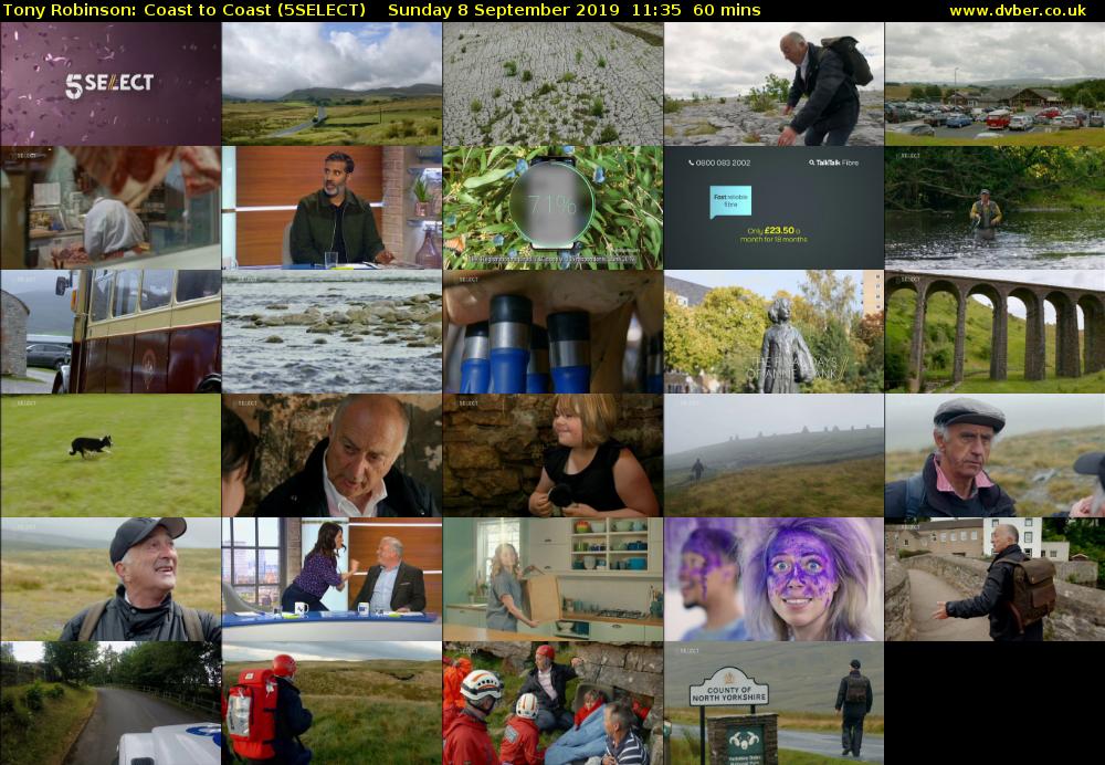 Tony Robinson: Coast to Coast (5SELECT) Sunday 8 September 2019 11:35 - 12:35