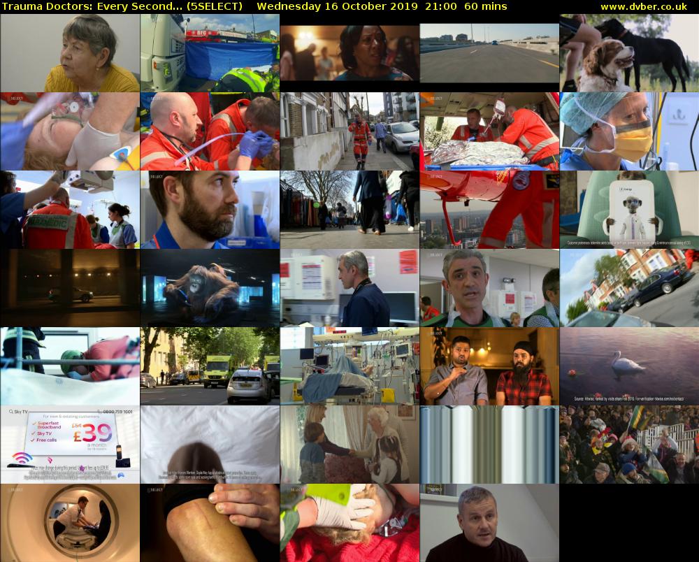 Trauma Doctors: Every Second... (5SELECT) Wednesday 16 October 2019 21:00 - 22:00