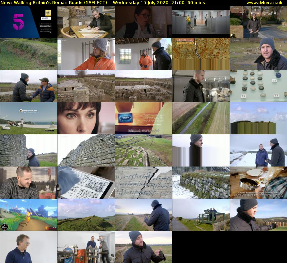 Walking Britain's Roman Roads (5SELECT) Wednesday 15 July 2020 21:00 - 22:00