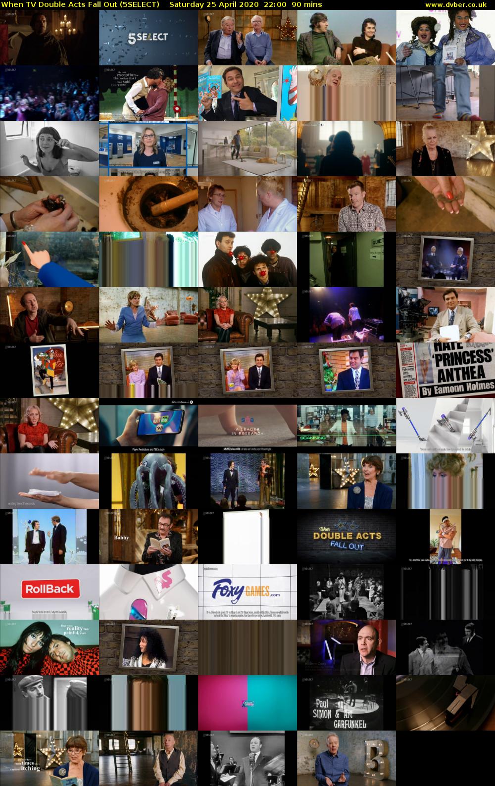 When TV Double Acts Fall Out (5SELECT) Saturday 25 April 2020 22:00 - 23:30