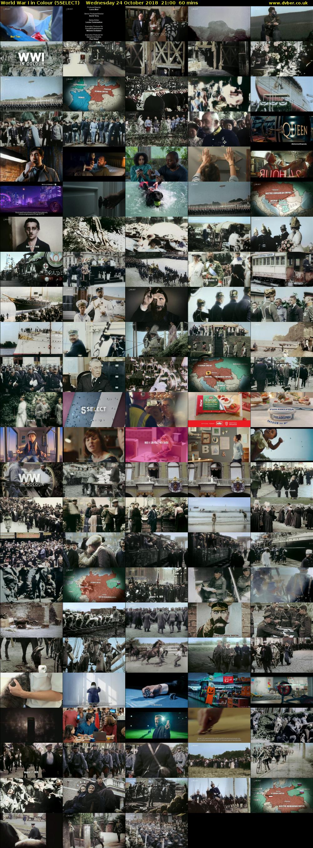 World War I in Colour (5SELECT) Wednesday 24 October 2018 21:00 - 22:00