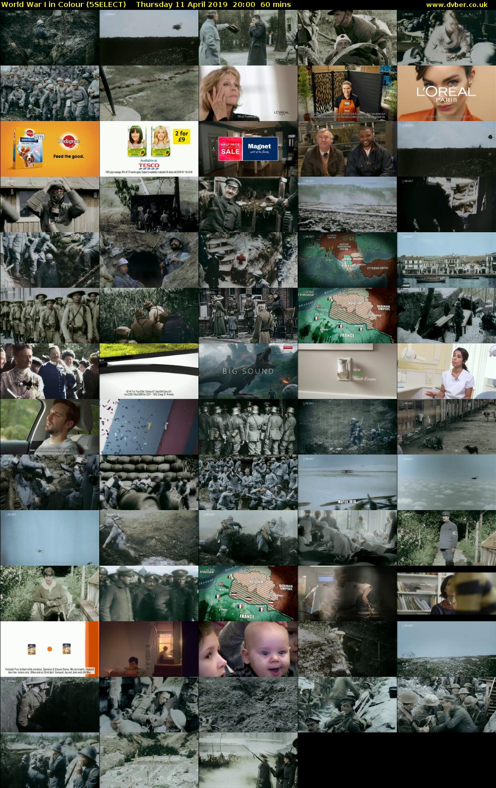 World War I in Colour (5SELECT) Thursday 11 April 2019 20:00 - 21:00