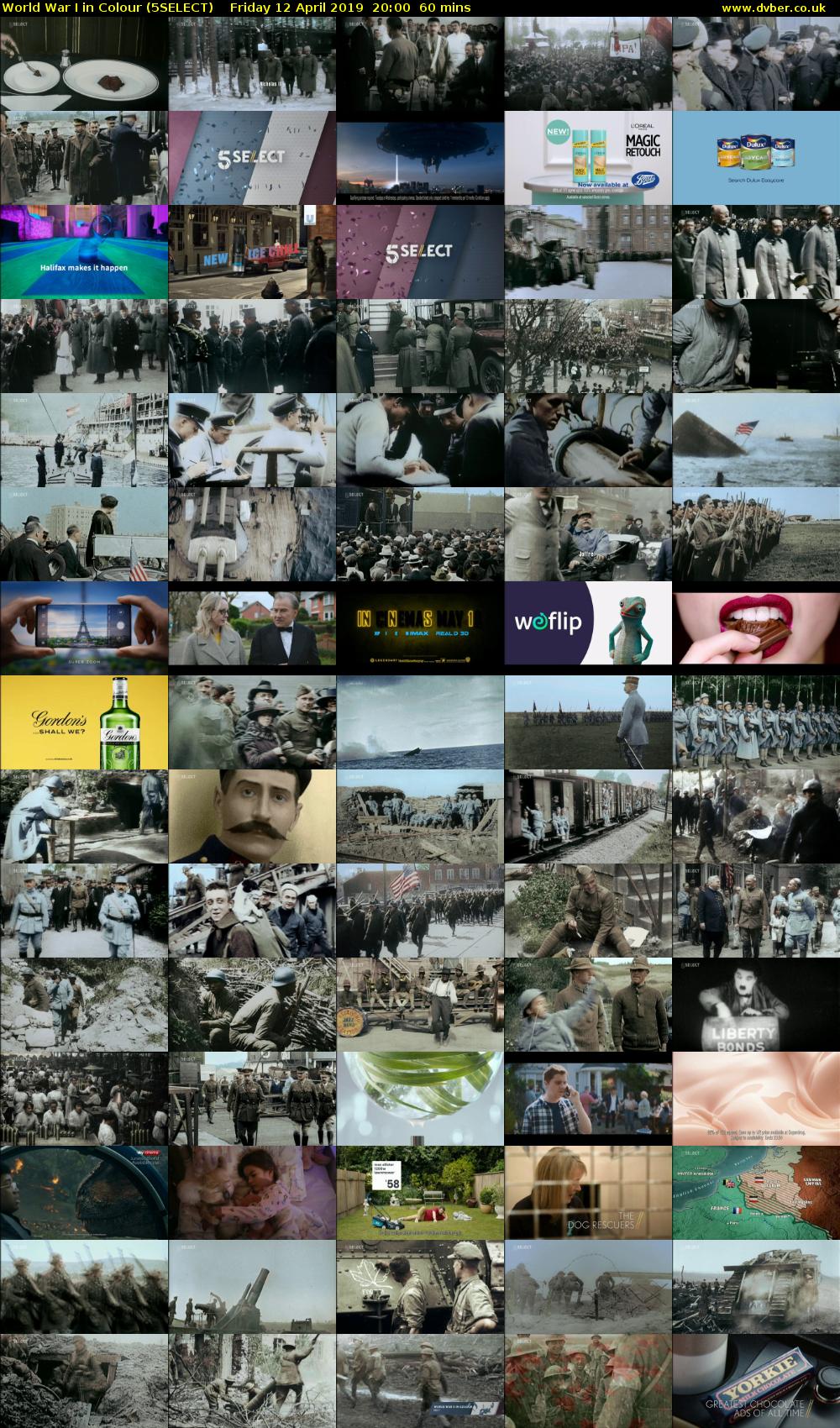 World War I in Colour (5SELECT) Friday 12 April 2019 20:00 - 21:00