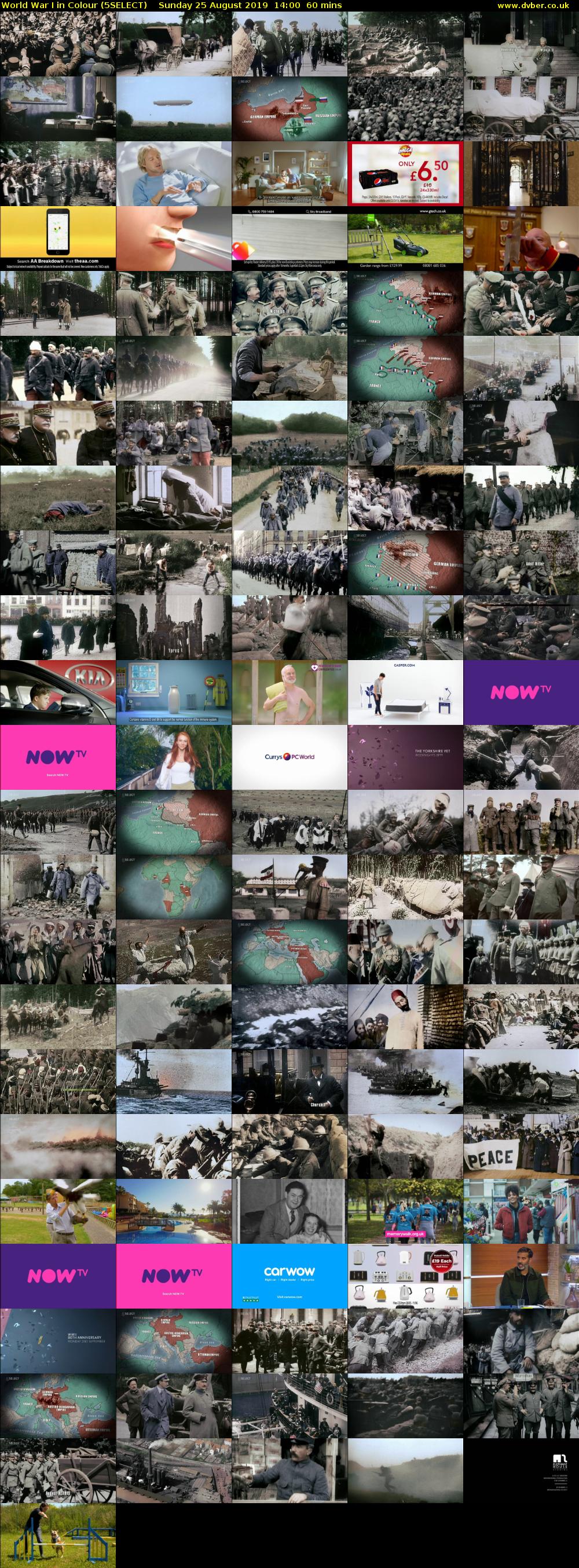 World War I in Colour (5SELECT) Sunday 25 August 2019 14:00 - 15:00
