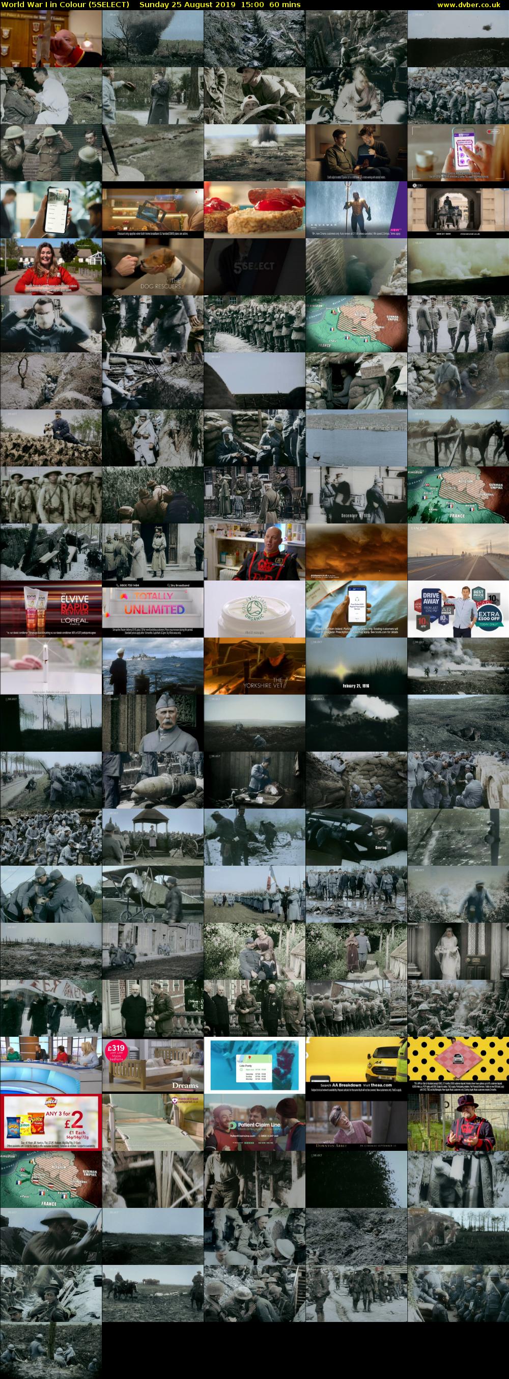 World War I in Colour (5SELECT) Sunday 25 August 2019 15:00 - 16:00