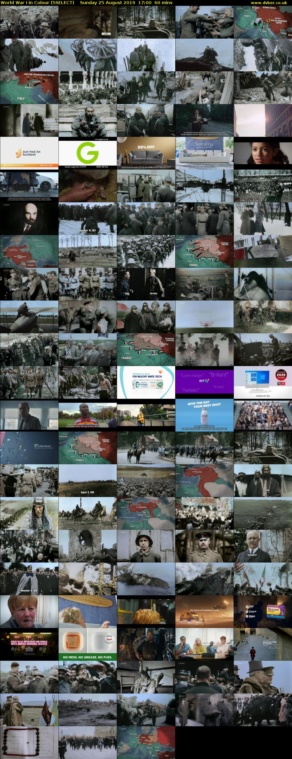 World War I in Colour (5SELECT) Sunday 25 August 2019 17:00 - 18:00