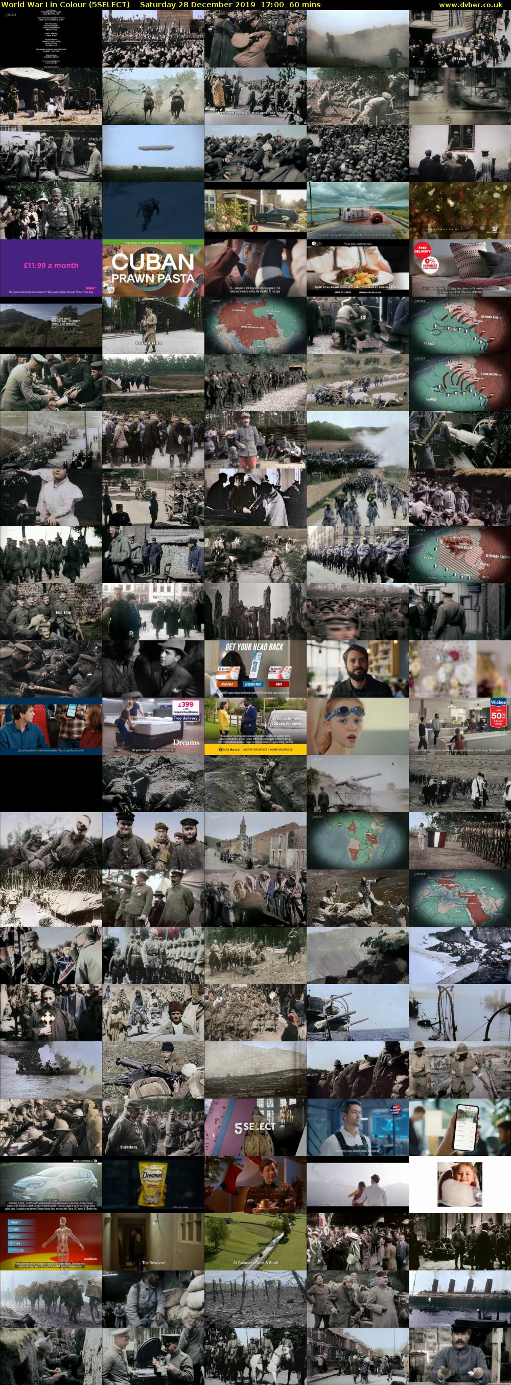 World War I in Colour (5SELECT) Saturday 28 December 2019 17:00 - 18:00