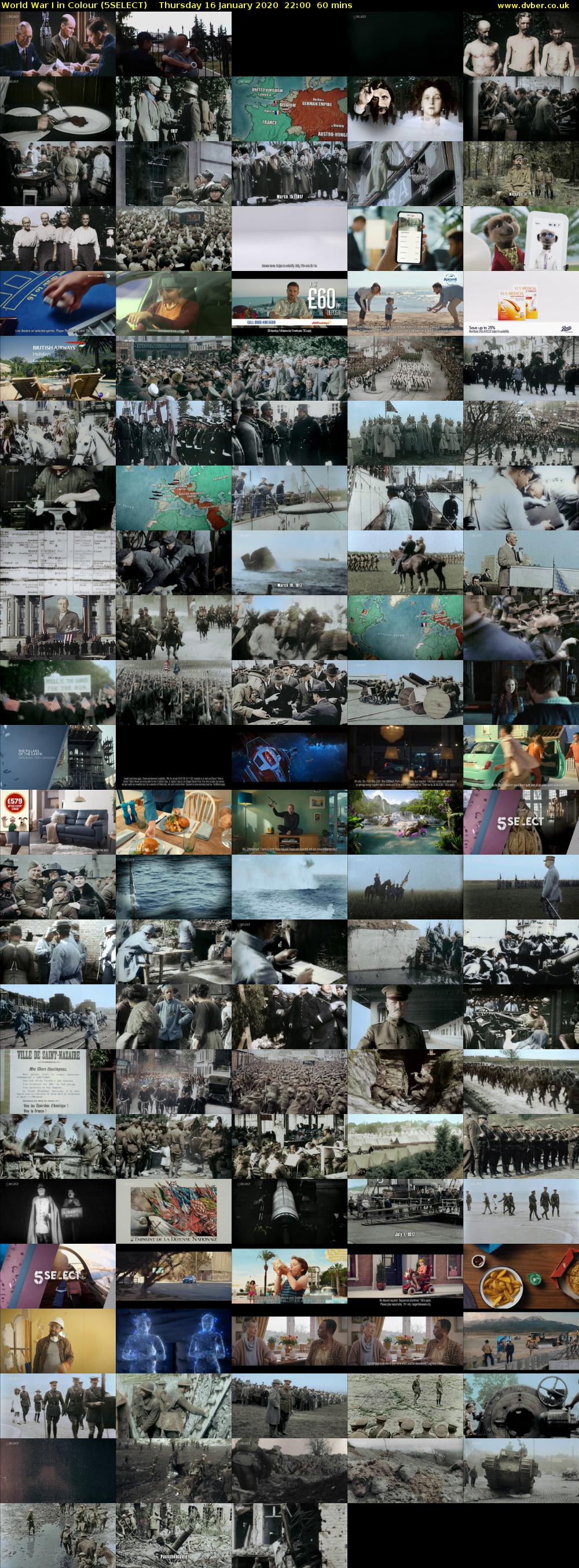 World War I in Colour (5SELECT) Thursday 16 January 2020 22:00 - 23:00