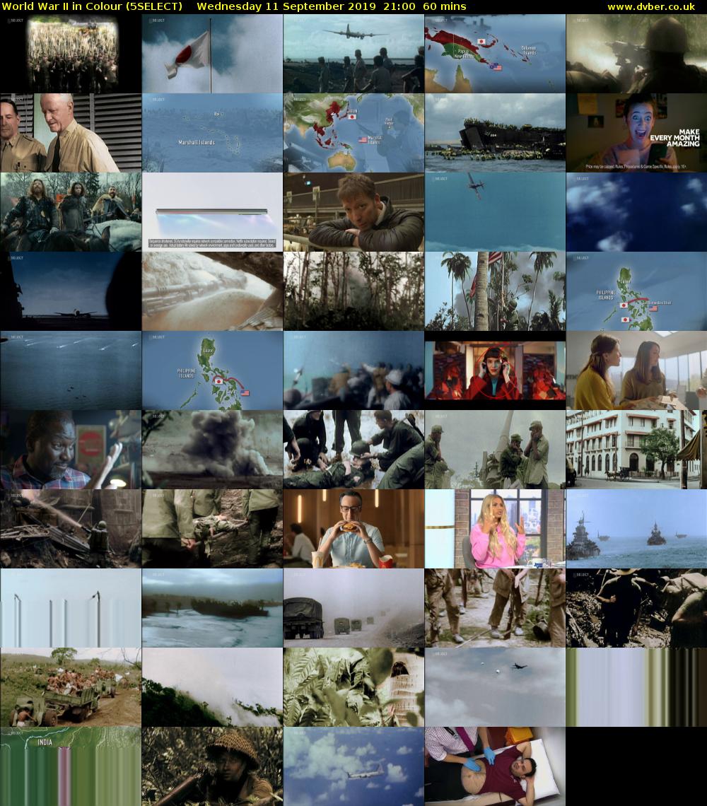 World War II in Colour (5SELECT) Wednesday 11 September 2019 21:00 - 22:00