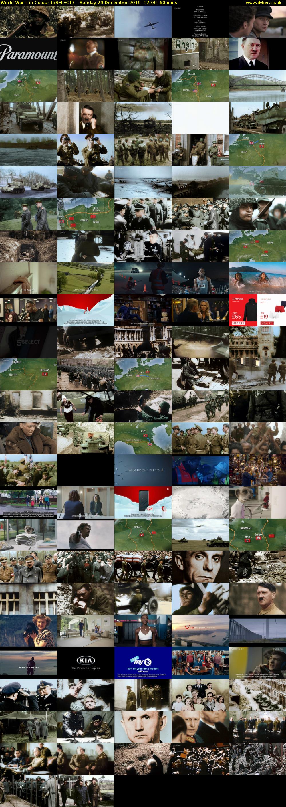 World War II in Colour (5SELECT) Sunday 29 December 2019 17:00 - 18:00