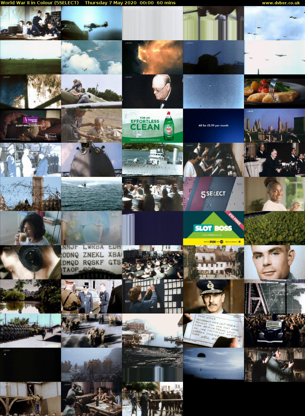 World War II in Colour (5SELECT) Thursday 7 May 2020 00:00 - 01:00