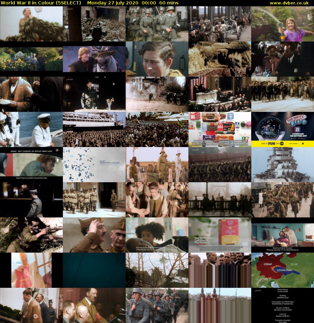 World War II in Colour (5SELECT) Monday 27 July 2020 00:00 - 01:00