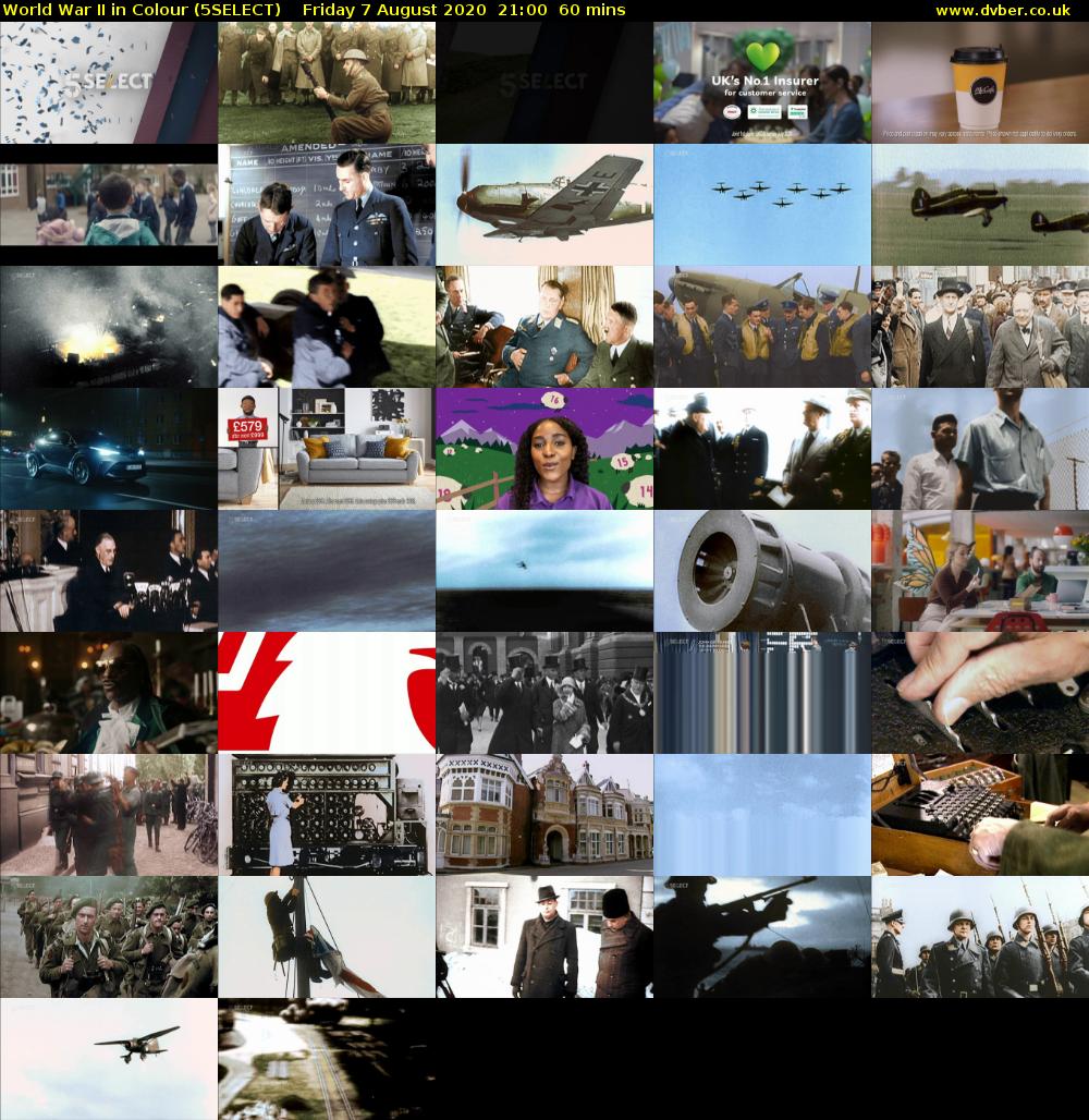World War II in Colour (5SELECT) Friday 7 August 2020 21:00 - 22:00
