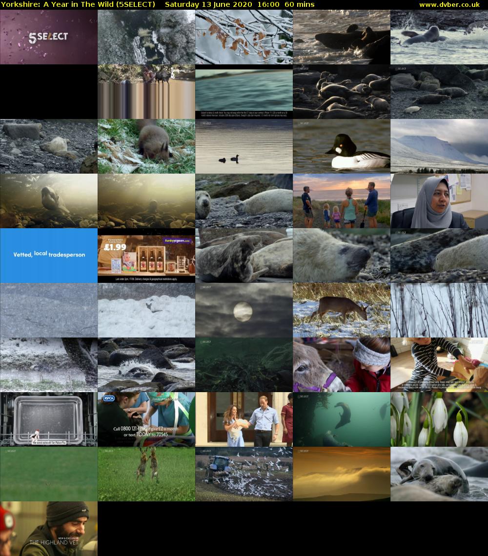 Yorkshire: A Year in The Wild (5SELECT) Saturday 13 June 2020 16:00 - 17:00
