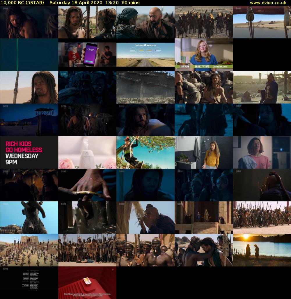 10,000 BC (5STAR) Saturday 18 April 2020 13:20 - 14:20