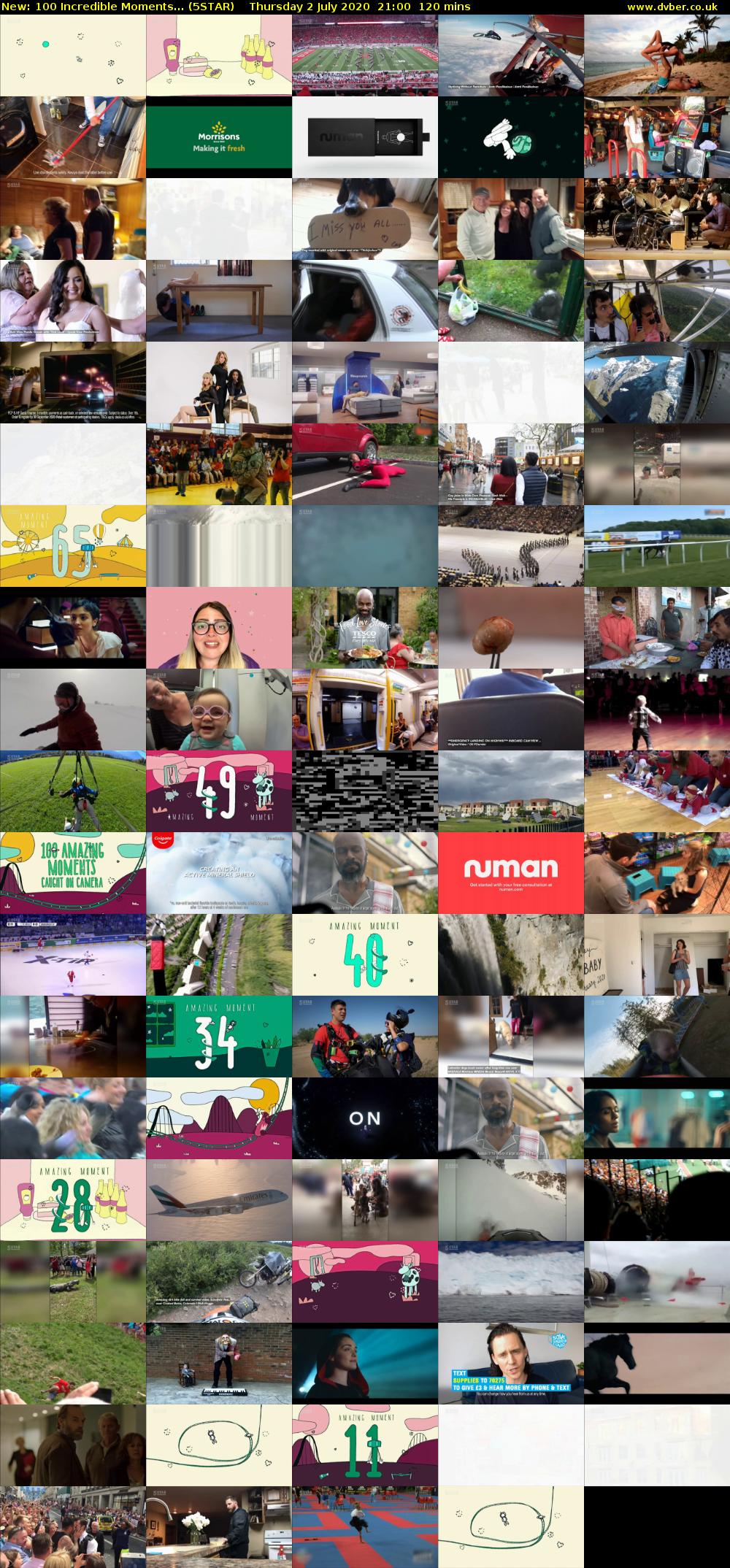 100 Incredible Moments... (5STAR) Thursday 2 July 2020 21:00 - 23:00