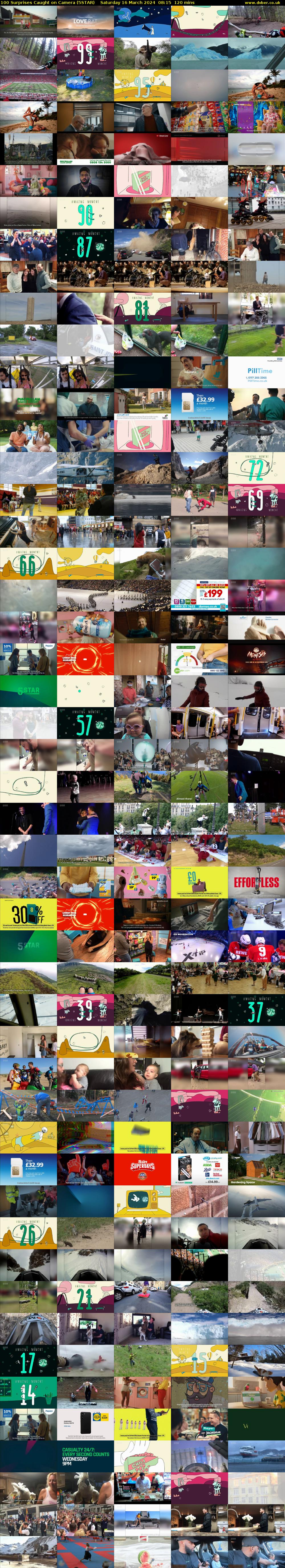 100 Surprises Caught on Camera (5STAR) Saturday 16 March 2024 08:15 - 10:15