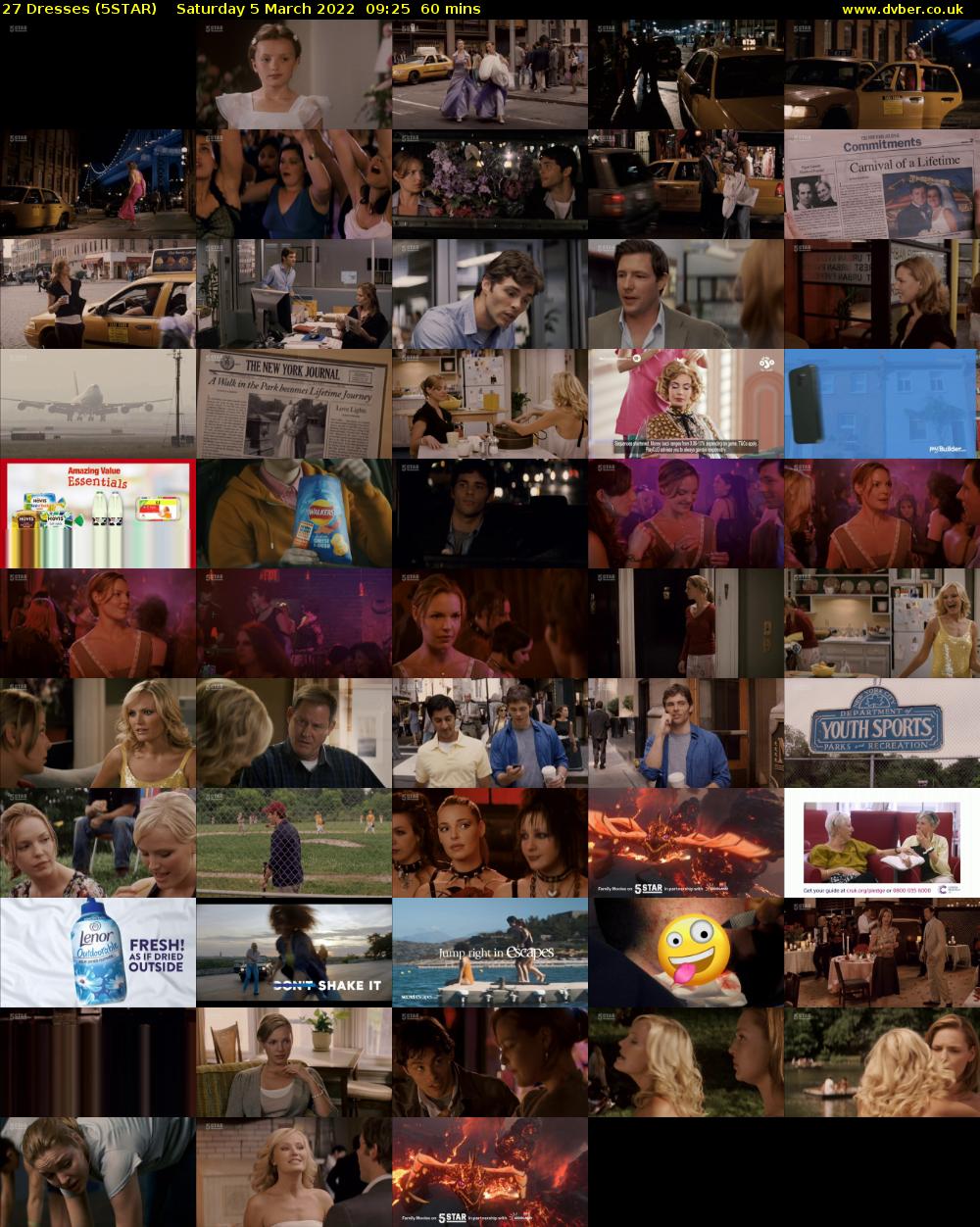27 Dresses (5STAR) Saturday 5 March 2022 09:25 - 10:25
