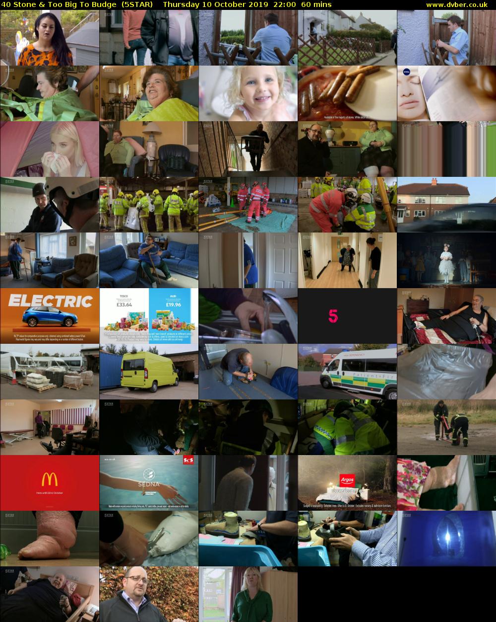 40 Stone & Too Big To Budge  (5STAR) Thursday 10 October 2019 22:00 - 23:00