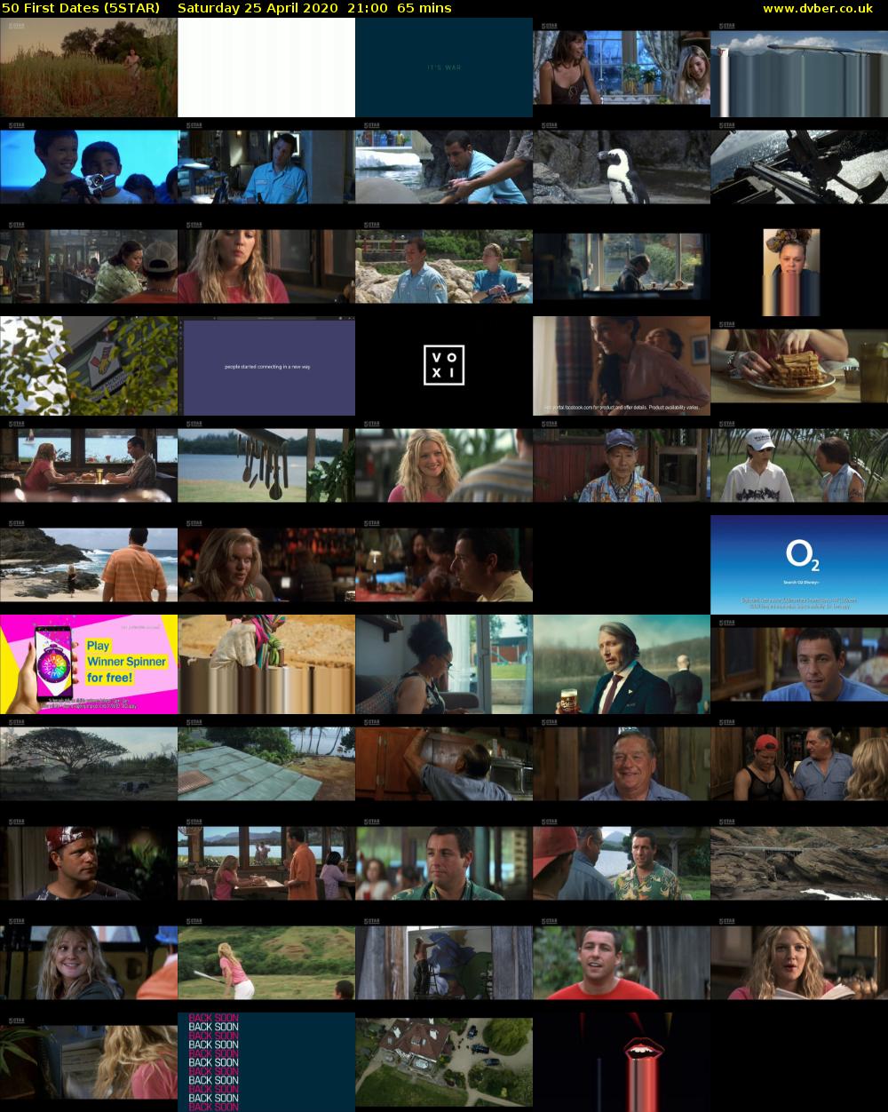 50 First Dates (5STAR) Saturday 25 April 2020 21:00 - 22:05